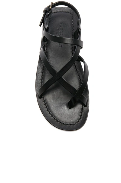 Shop Saint Laurent Leather Nu Pieds Strappy Sandals In Black