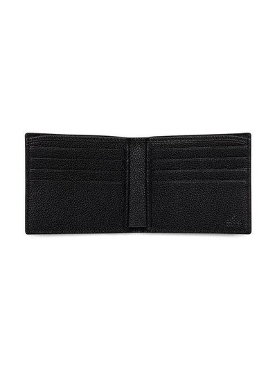 Shop Gucci Print Leather Coin Wallet In Black