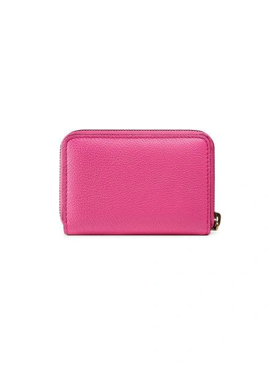 Shop Gucci Print Leather Card Case In Pink