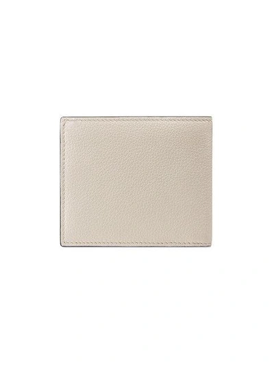 Shop Gucci Print Leather Bi-fold Wallet In White