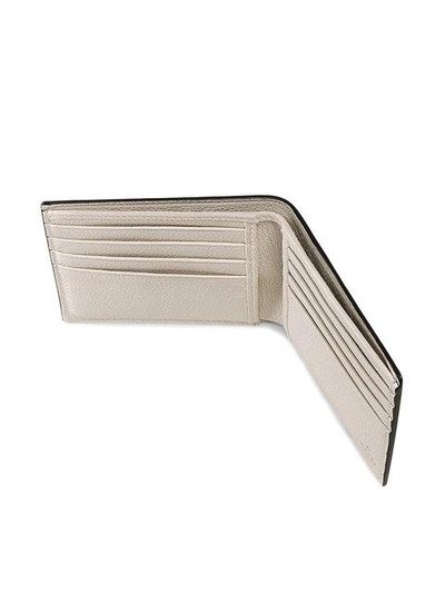 Shop Gucci Print Leather Bi-fold Wallet In White