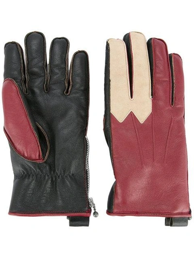 Shop Addict Clothes Japan Color Block Gloves In Red