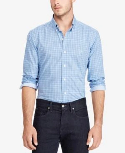 Shop Polo Ralph Lauren Men's Standard-fit Shirt In Bayside Green/navy