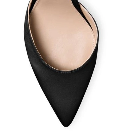 Shop Stuart Weitzman The Eventually Mule In Black Silk Satin