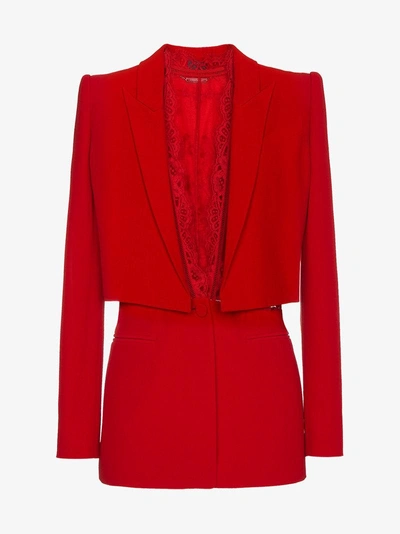 Shop Alexander Mcqueen Single Breasted Jacket In Red