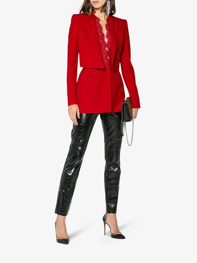 Shop Alexander Mcqueen Single Breasted Jacket In Red