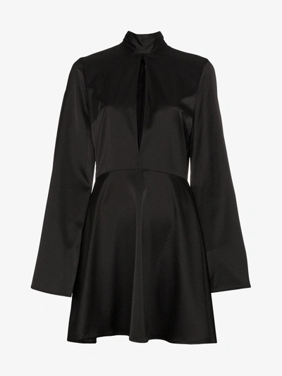 Shop Beaufille Flared Sleeve Mini Dress In Black