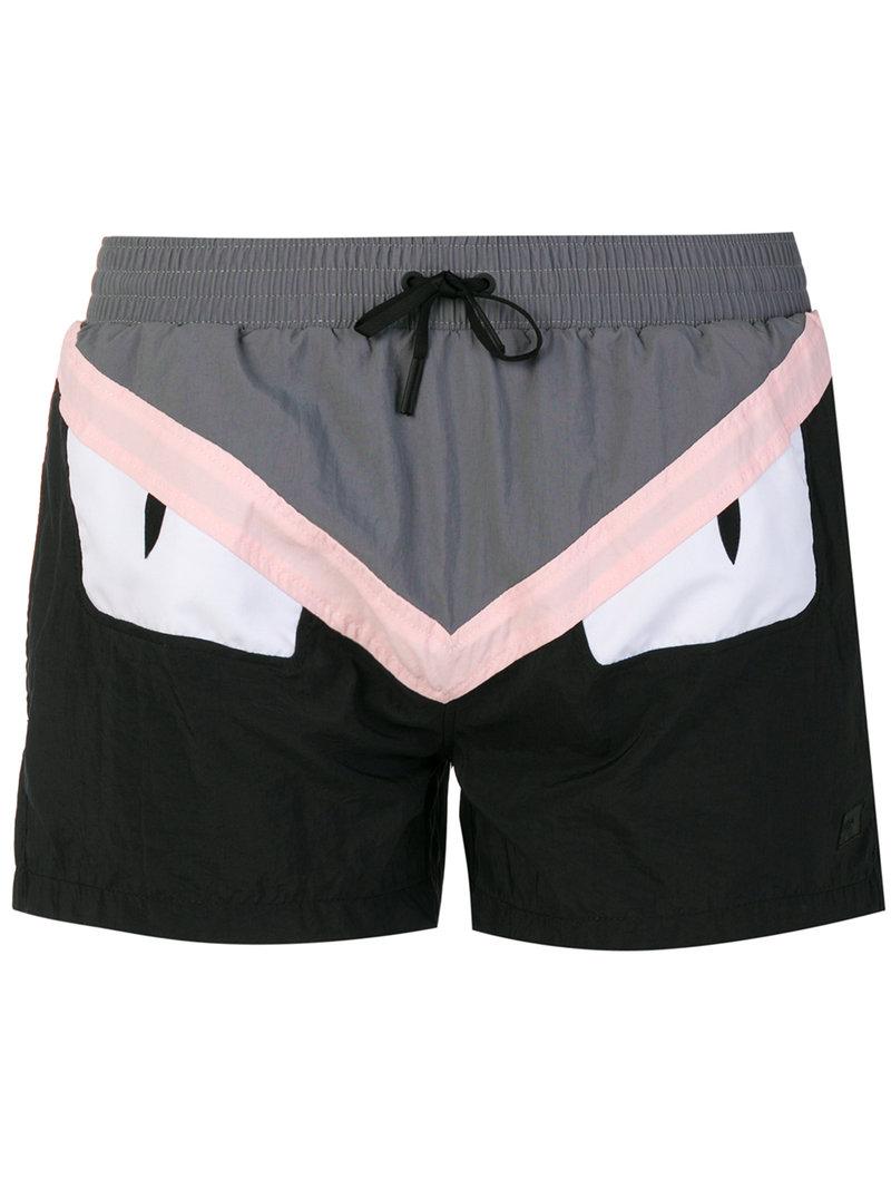 fendi swim shorts grey