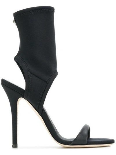 Shop Giuseppe Zanotti Neoprene Cutout Sandals In Black