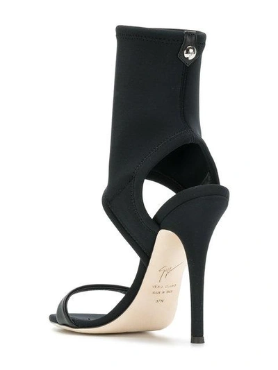 Shop Giuseppe Zanotti Neoprene Cutout Sandals In Black