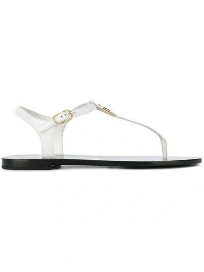 Shop Dolce & Gabbana Thong Sandals In White