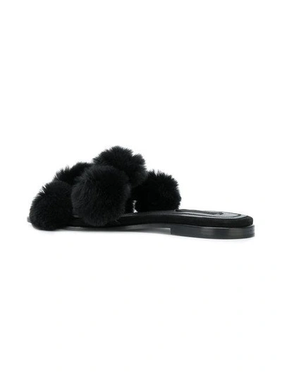 Shop Alexander Wang Rabbit Fur Sandals In Black