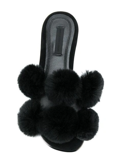 Shop Alexander Wang Rabbit Fur Sandals In Black