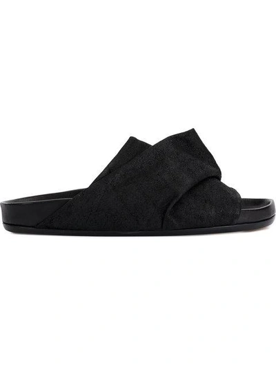 Shop Rick Owens Wrapped Slider Sandals In Black