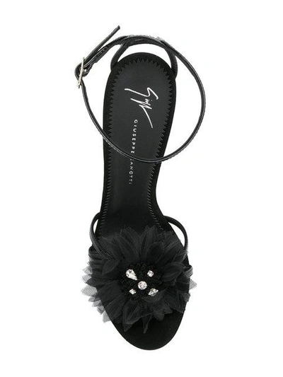Shop Giuseppe Zanotti Jewelled Corsage Sandals In Black