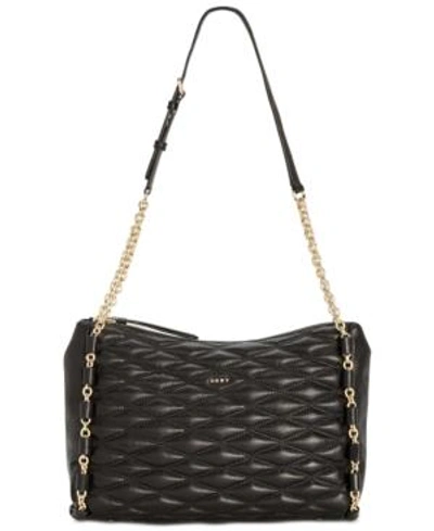 Shop Dkny Lara Top-zip Shoulder Bag, Created For Macy's In Black