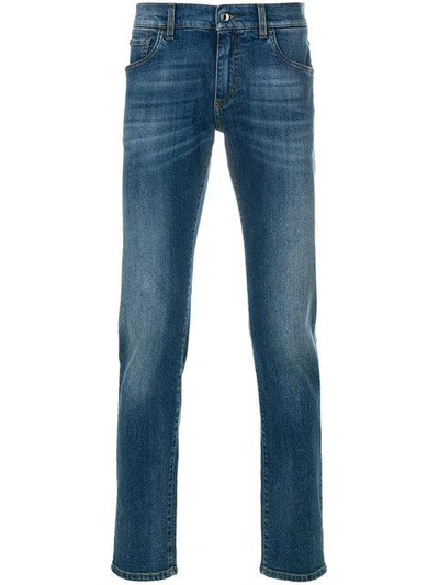 Shop Dolce & Gabbana Faded Straight Leg Jeans - Blau In Blue