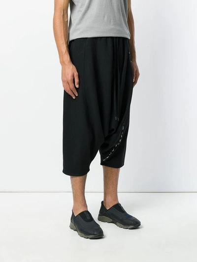 Shop Alchemy Cropped Drawstring Trousers In Black