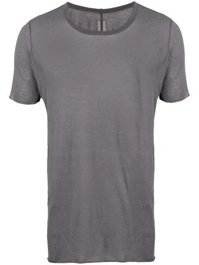 Shop Rick Owens Sheer Raw Edge T-shirt