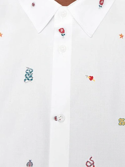 Shop Gucci Symbols Oxford Cotton Duke Shirt In White