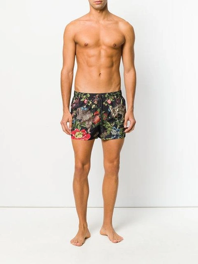 Shop Dolce & Gabbana Leopard Print Swim Shorts