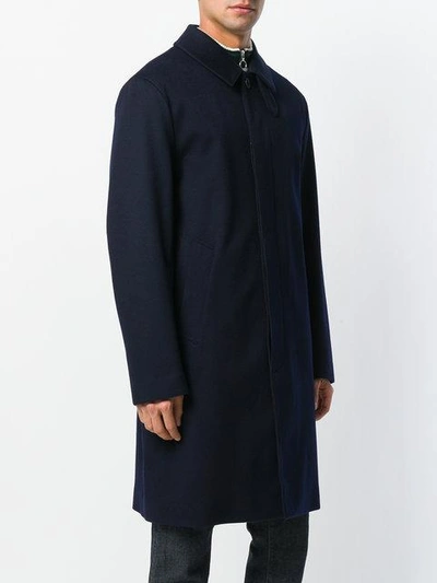 Shop Mackintosh Single Breasted Coat - Blue