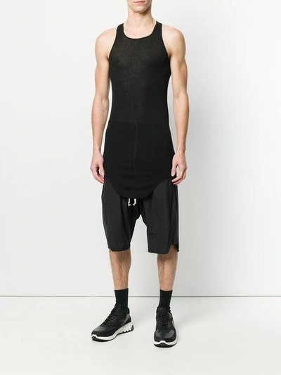 Shop Rick Owens Long Tank Top In 09 Black