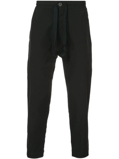 Shop Jan-jan Van Essche Jan Jan Van Essche Slim Fit Cropped Trousers - Black