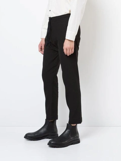 Shop Jan-jan Van Essche Jan Jan Van Essche Slim Fit Cropped Trousers - Black