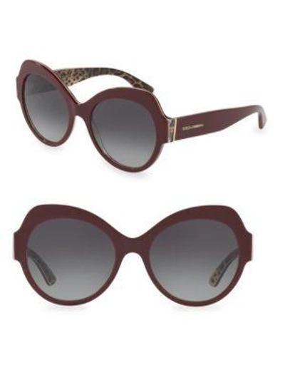 Shop Dolce & Gabbana 56mm Round Sunglasses In Leopard