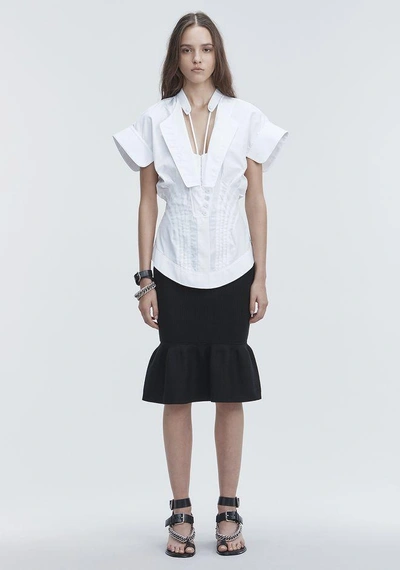 Shop Alexander Wang Ribbed Peplum Skirt In Black