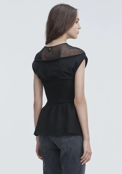 Shop Alexander Wang Peplum Tank With Molded Cups In Black