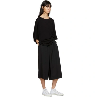 Shop Y's Ys Black Drape T-shirt In 3 Black