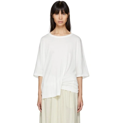 Shop Y's Ys Off-white Drape T-shirt In 1 Off White