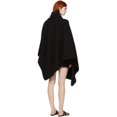 Shop Chloé Chloe Black Button Neck Cape Coat In 001 Black