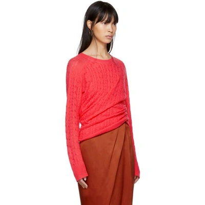 Shop Sies Marjan Pink Cashmere Libbie Twisted Sweater In Coral