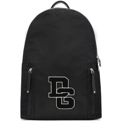 Shop Dolce & Gabbana Black Dg Patch Backpack