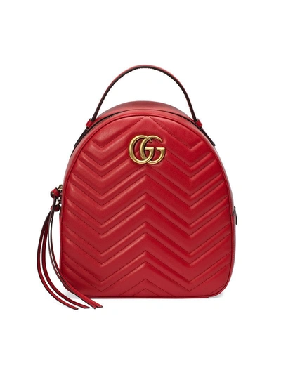 Shop Gucci Gg Marmont Quilted Leather Backpack - Red