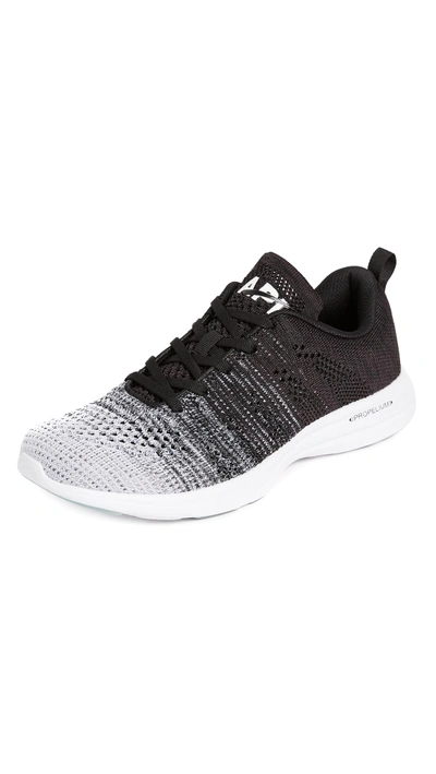Shop Apl Athletic Propulsion Labs Techloom Pro Running Sneakers In White/heather Grey/black