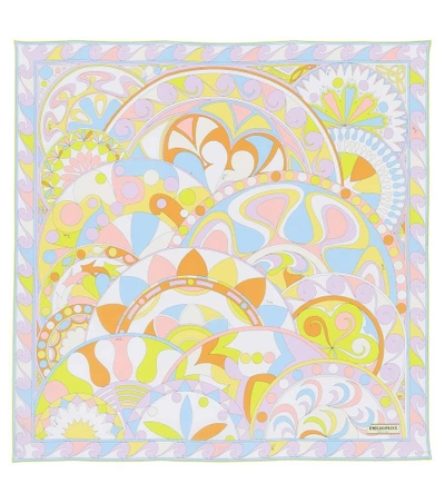 Shop Emilio Pucci Printed Silk Scarf In Multicoloured