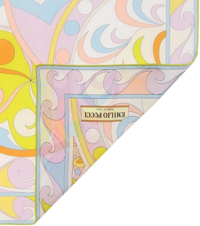 Shop Emilio Pucci Printed Silk Scarf In Multicoloured