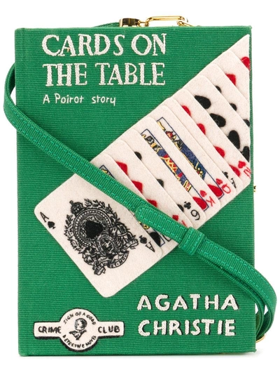 Shop Olympia Le-tan Cards On The Table Clutch - Green