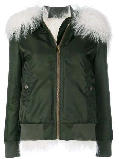 Shop Mr & Mrs Italy Fur-lined Bomber Jacket