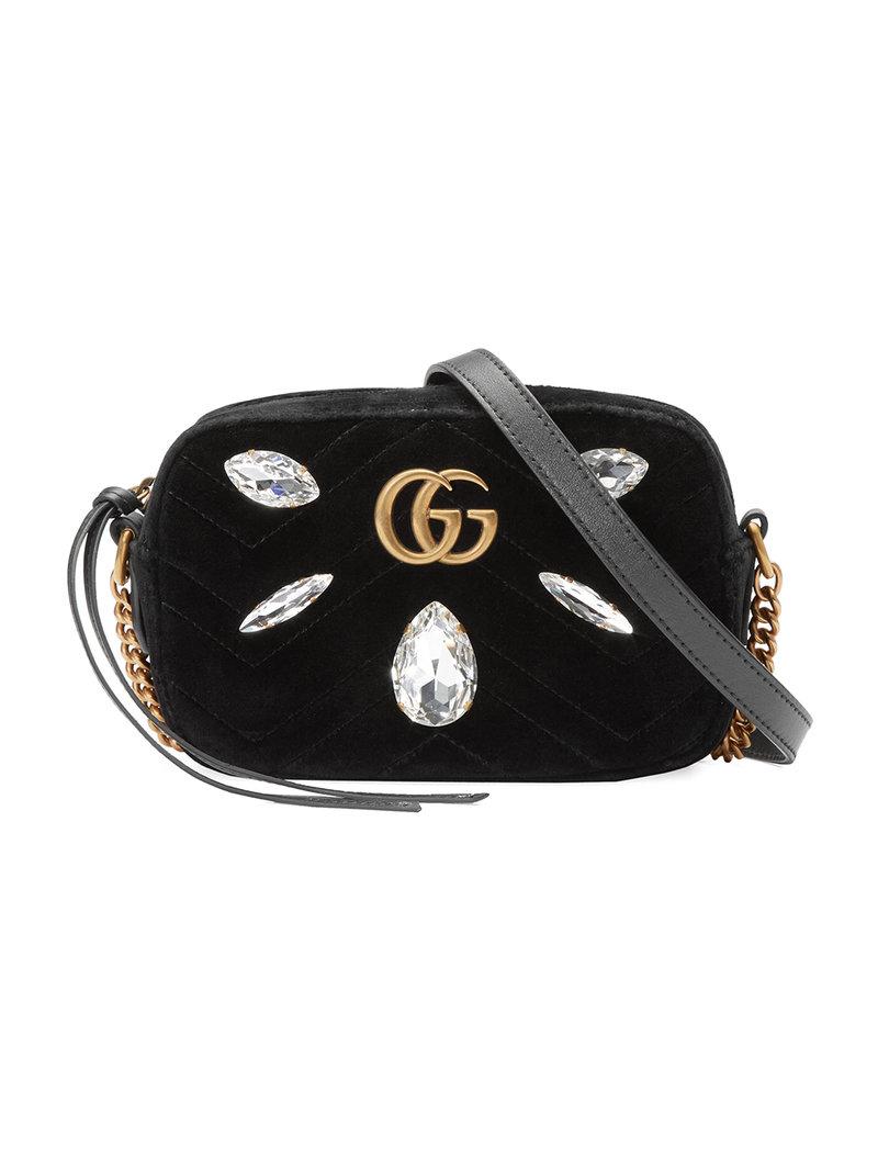 gucci gg marmont velvet crossbody bag