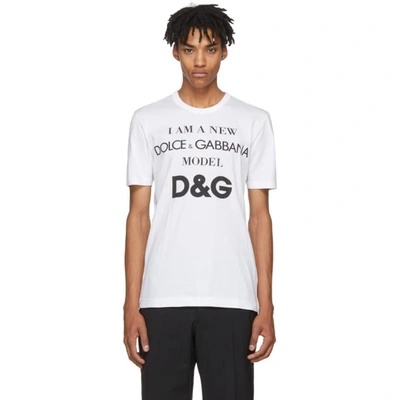 Shop Dolce & Gabbana Dolce And Gabbana White Model Logo T-shirt In Hwm15 White