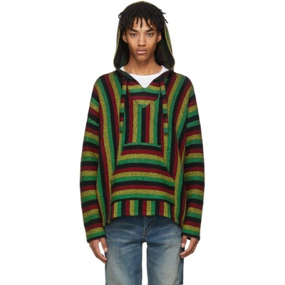 Shop Adaptation Multicolor Cashmere Baja Rasta Hoodie In Rasta Rasta