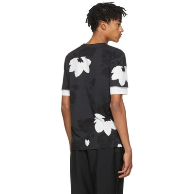 Shop 3.1 Phillip Lim / フィリップ リム 3.1 Phillip Lim Black Floral Double Sleeve T-shirt In Soft Black