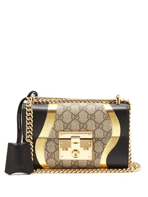 gucci black and gold crossbody