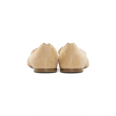 Shop Chloé Chloe Beige Suede Lauren Ballerina Flats In Nr26u Reef