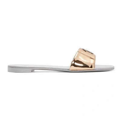 Shop Giuseppe Zanotti Gold Metallic Nuvoroll Sandals